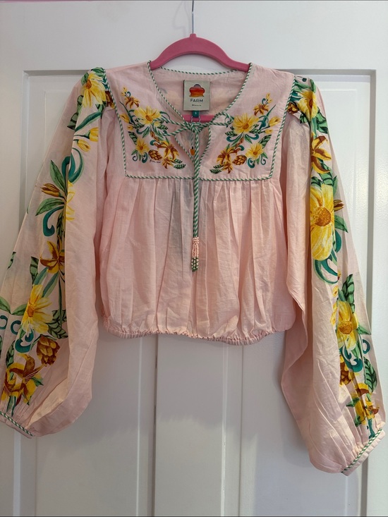 FARM Rio Tops - NWT FARM Rio Pink Floral Peasant Blouse